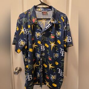 Tampa Bay Devil Rays  Shirt Adult XL Hawaiian MLB 20th Anniversary Giveaway